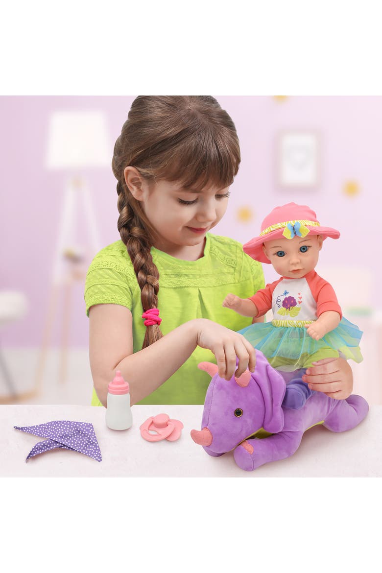 Hop On Baby & Plush Dino 15", Alternate, color, Multicolored