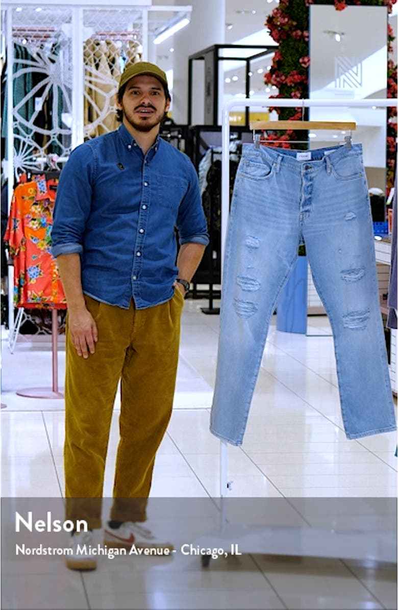 Le Slouch Distressed High Waist Straight Leg Jeans, sales video thumbnail