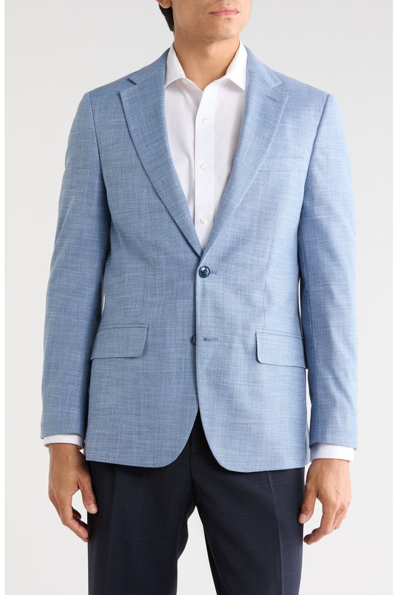 Textured Two-Button Sport Coat, Main, color, BLUE