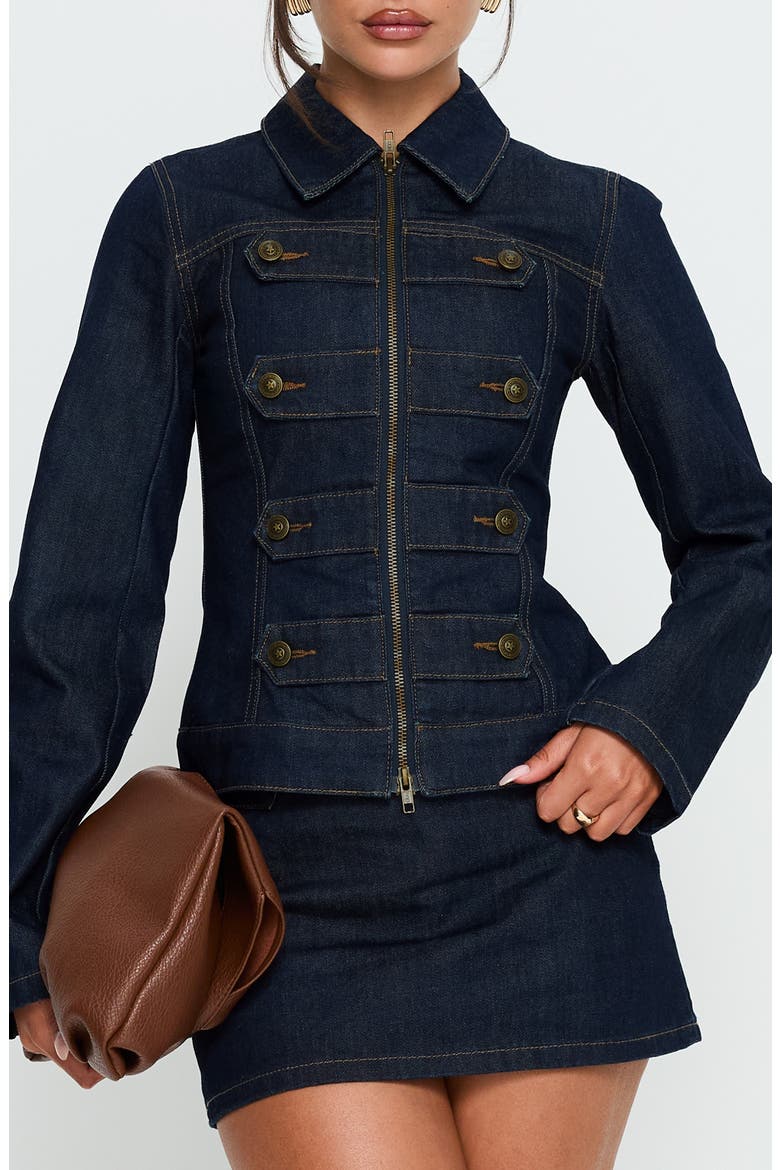 Cristen Cadet Denim Jacket, Main, color, INDIGO