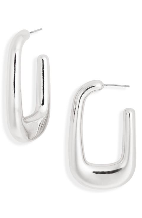 Elongated Hoop Earrings