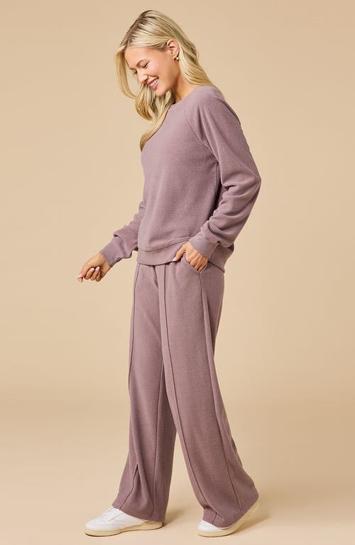 Softies Vintage Velvet Crewneck With Pintuck Pant In Purple