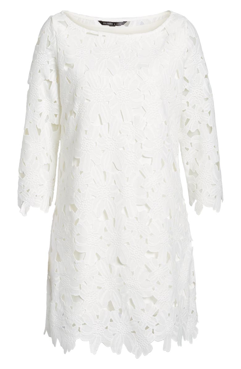 Felicity & Coco Belza Floral Lace Shift Dress, Alternate, color, 