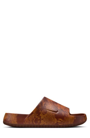 Nike Calm Printed Sport Slide In Brown