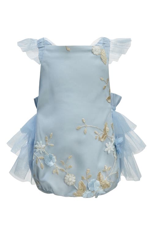 Bardot Junior Kids' Bronté Embroidered Ruffle Tulle Romper in Frost 