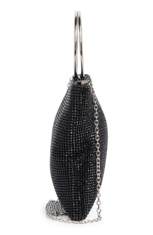 Jessica Mcclintock Nesta Ring Rhinestone Clutch In Black