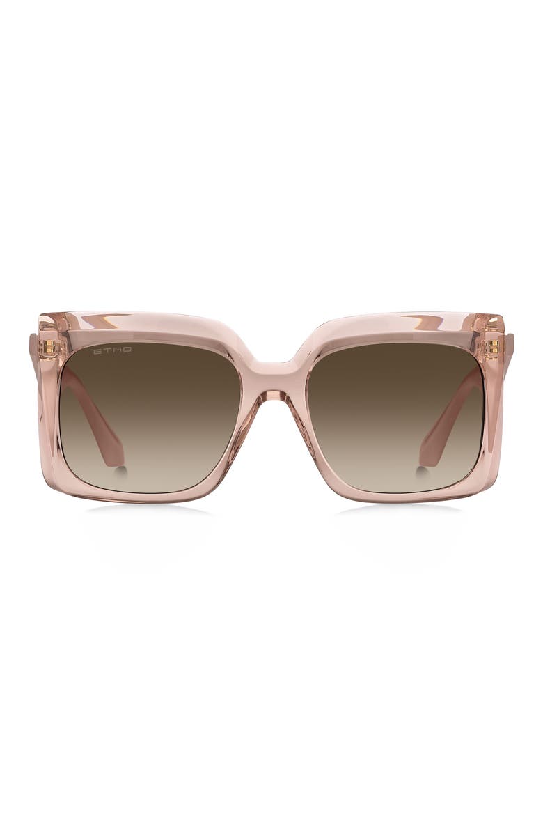 57mm Square Sunglasses, Main, color, PINK/ BROWN SF
