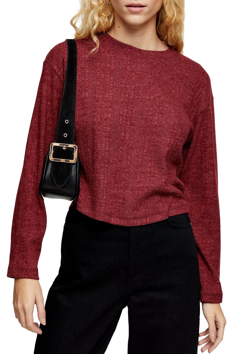 Split Back Cut & Sew Sweater, Main, color, RUST