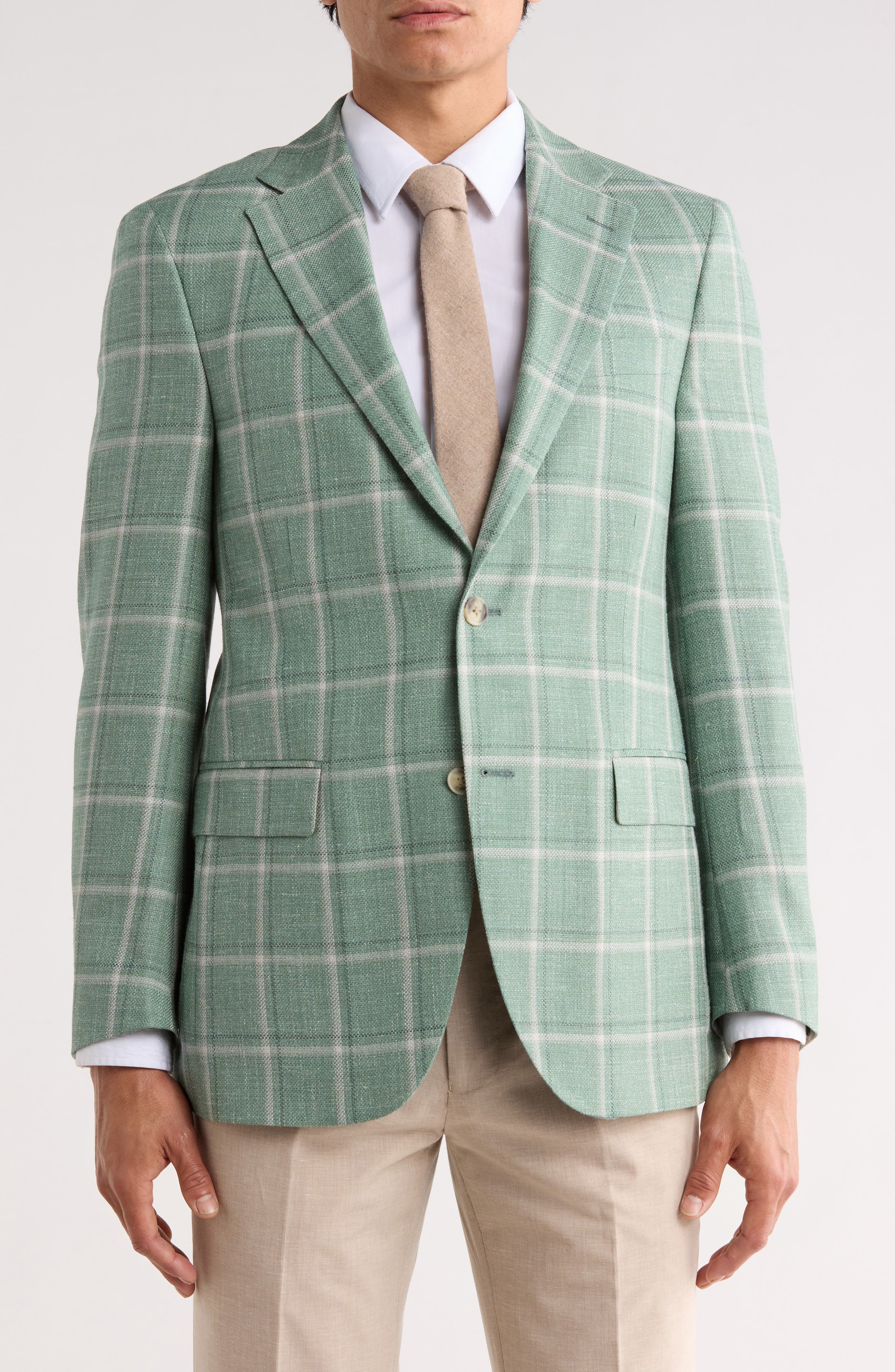 Peter Millar Light Green Wool Blend Sport Coat
