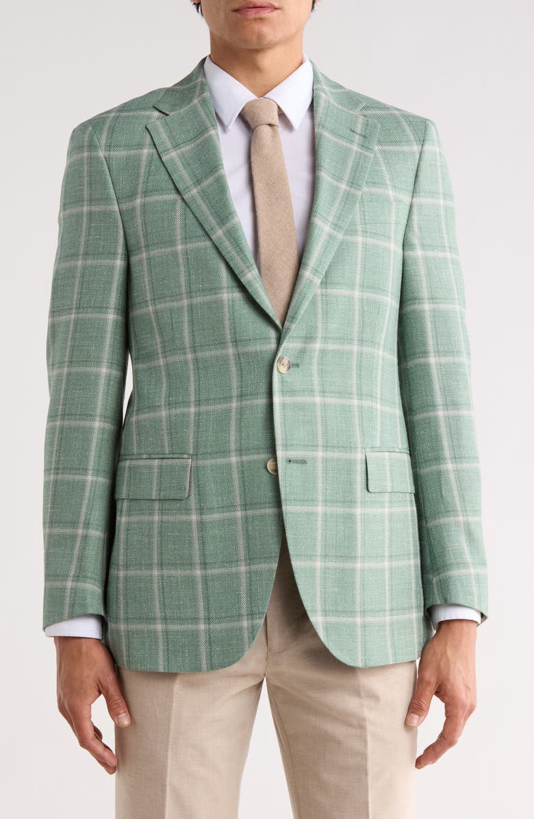 Peter Millar Light Green Wool Blend Sport Coat, Main, color, Light Green