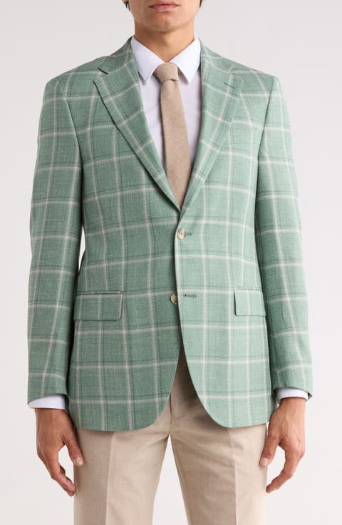 Light Green Wool Blend Sport Coat