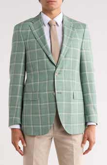 Light Green Wool Blend Sport Coat