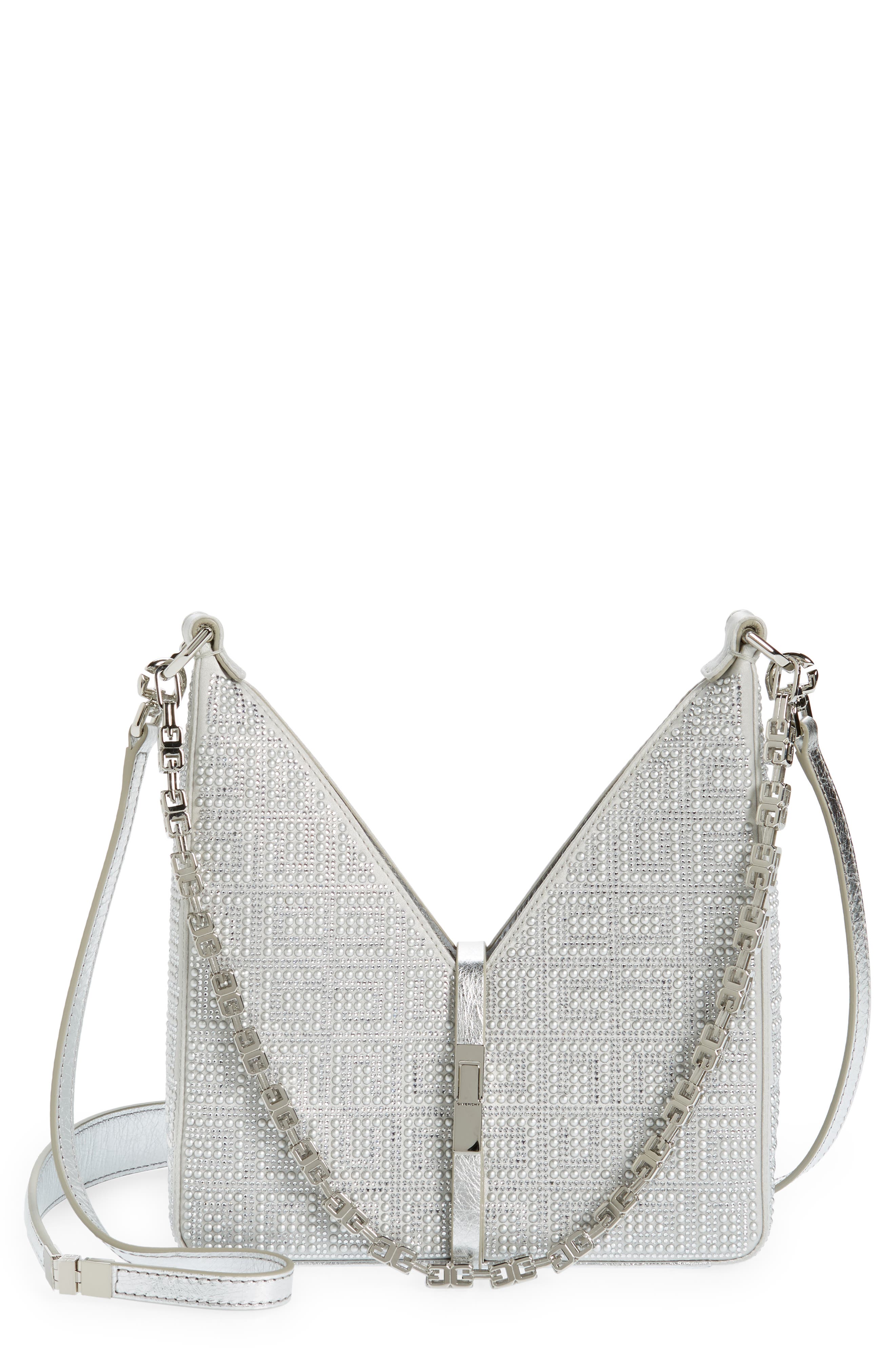 Givenchy Mini Cutout Crystal Embellished Shoulder Bag, Main, color, 