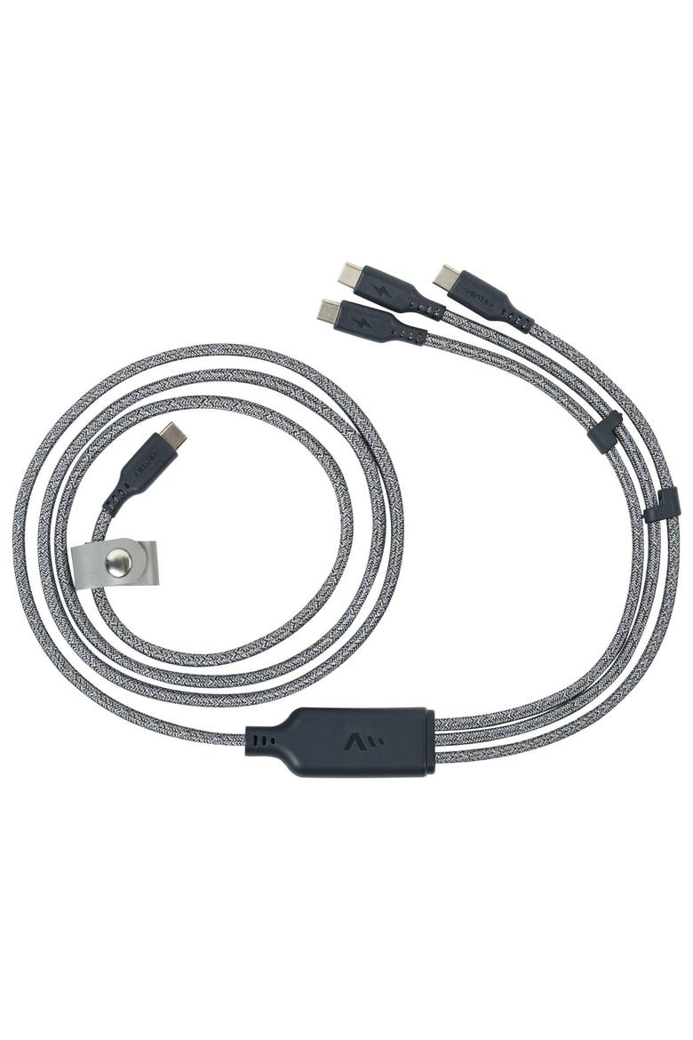 ULTRAFAST Trio USB-C to USB-C 140W 3-in-1 Cable, Main, color, Grey