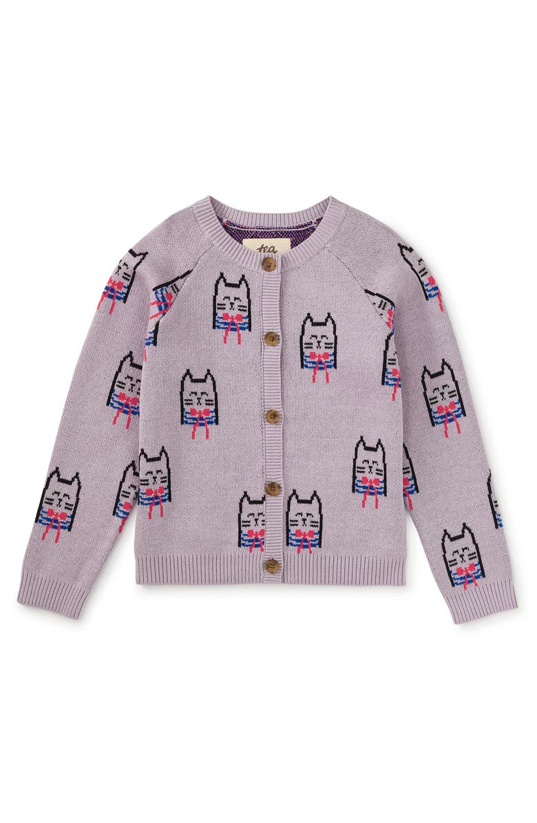 Tea Collection Iconic Bowtie Cats Cardigan, Main, color, Bowtie Cats