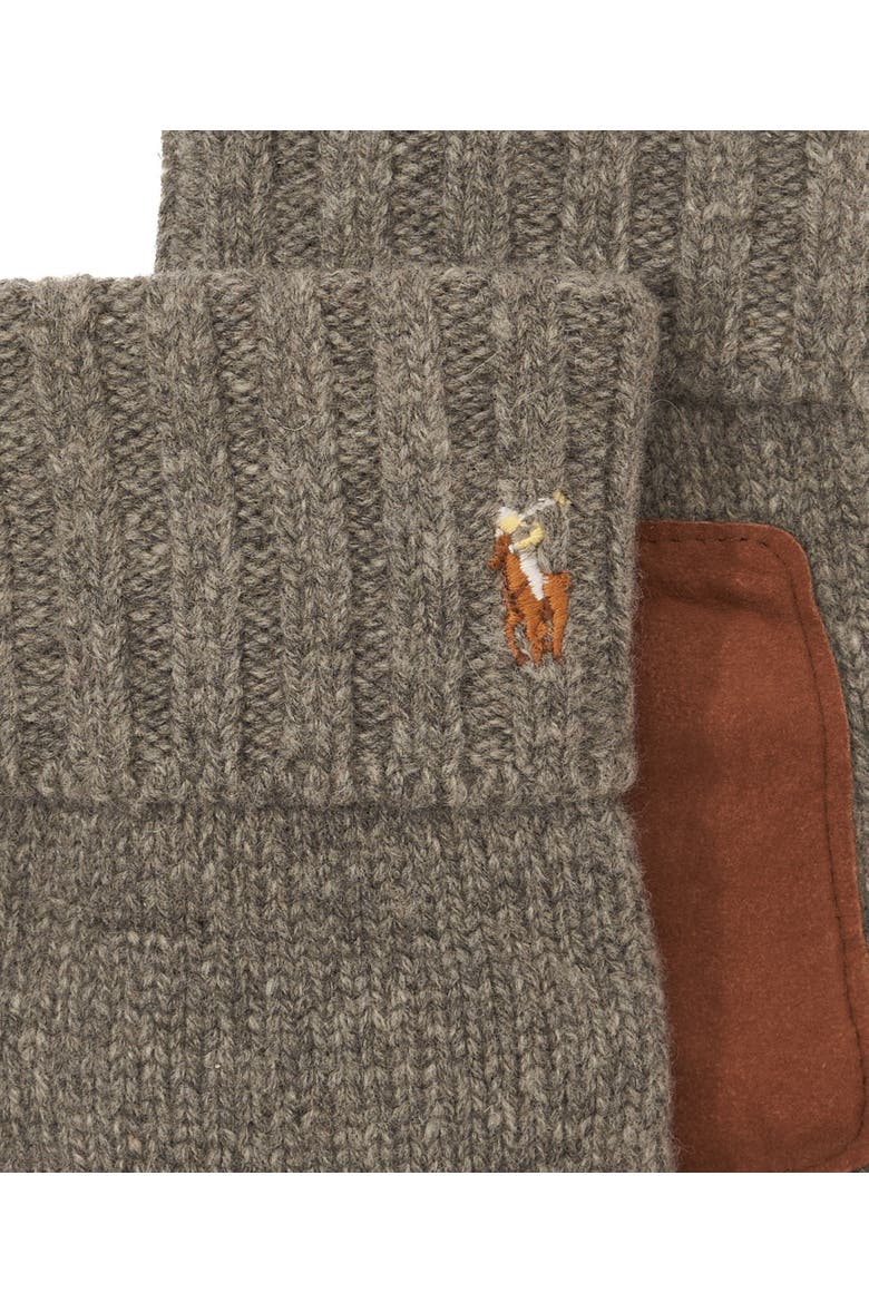 Signature Merino Touch Gloves W/ Leather Patch, Alternate, color, Fawn Grey Hthr