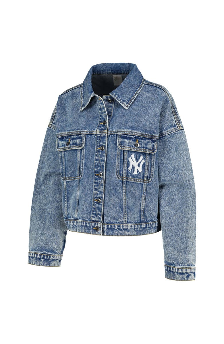 G-III 4HER BY CARL BANKS Women's G-III 4Her by Carl Banks New York Yankees Victory Oversized Button-Up Denim Jacket, Alternate, color, 