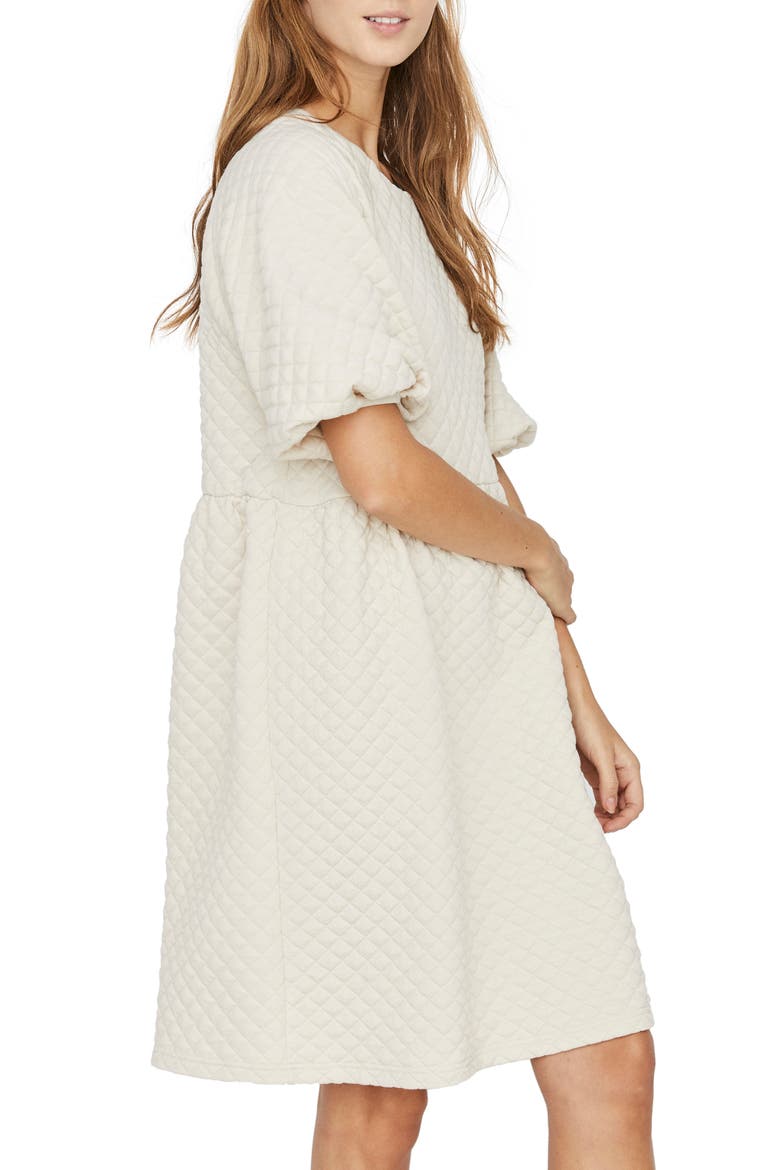 Cayle Quilted Minidress, Alternate, color, BIRCH