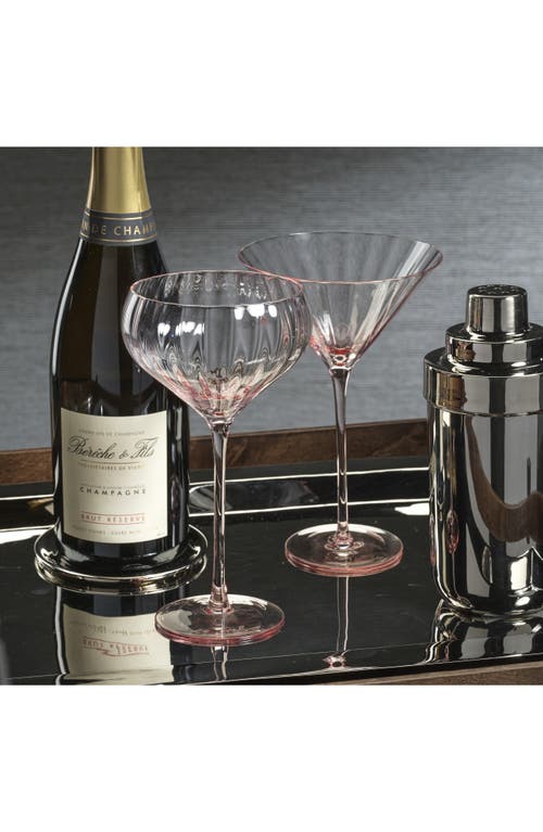 Zodax Malden Optic Set Of 4 Martini Glasses In Pink
