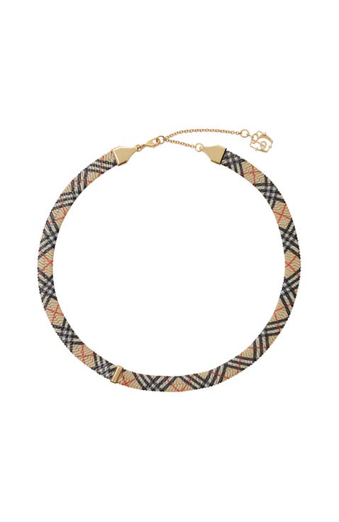 Check Print Necklace