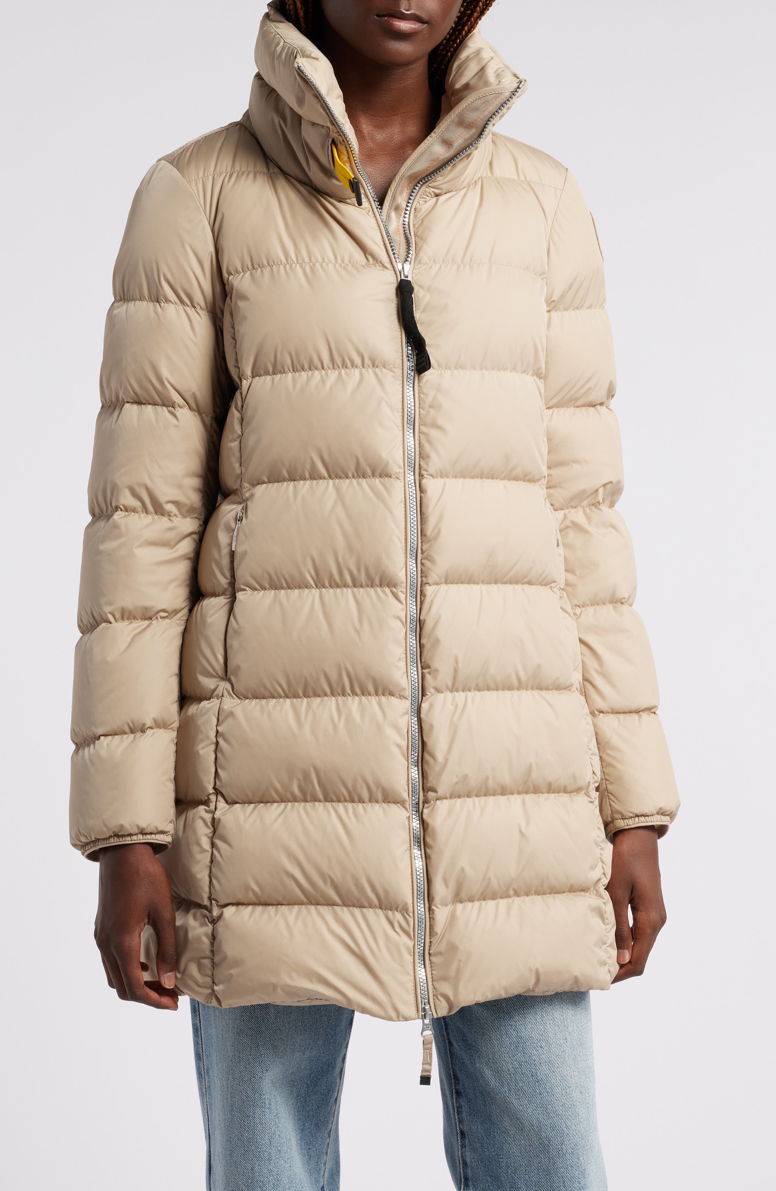 Parajumpers Malandra Down Puffer Coat in Light Beige 