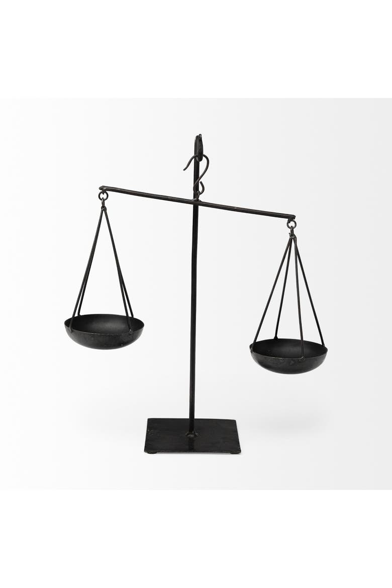 Ellis Metal Vintage Inspired Weighing Scale, Alternate, color, Black