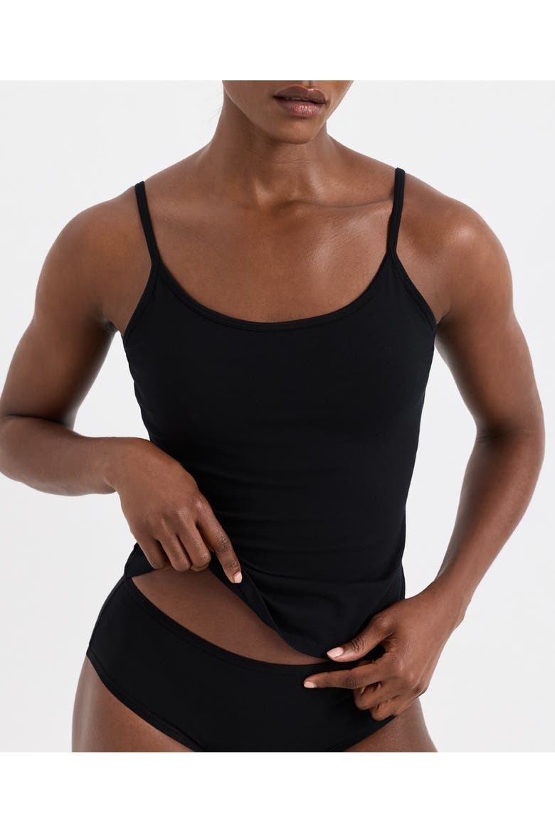 Everyday Shelf Bra Camisole Made with Organic Cotton, Main, color, Black