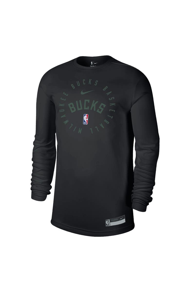 Nike Men's Nike Black Milwaukee Bucks 2024/25 Legend On-Court Practice Long Sleeve T-Shirt, Alternate, color, 