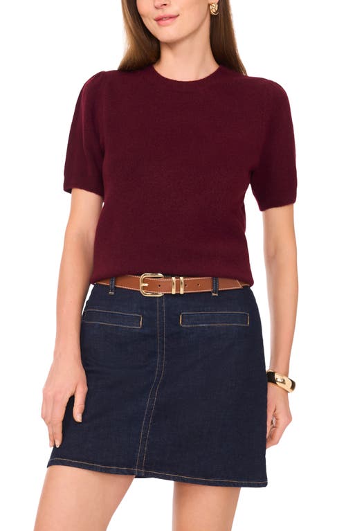 Vince Camuto Short Sleeve Sweater In Burgundy