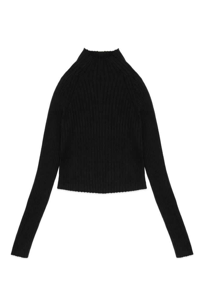 Randy Rib Crop Sweater, Alternate, color, BLACK