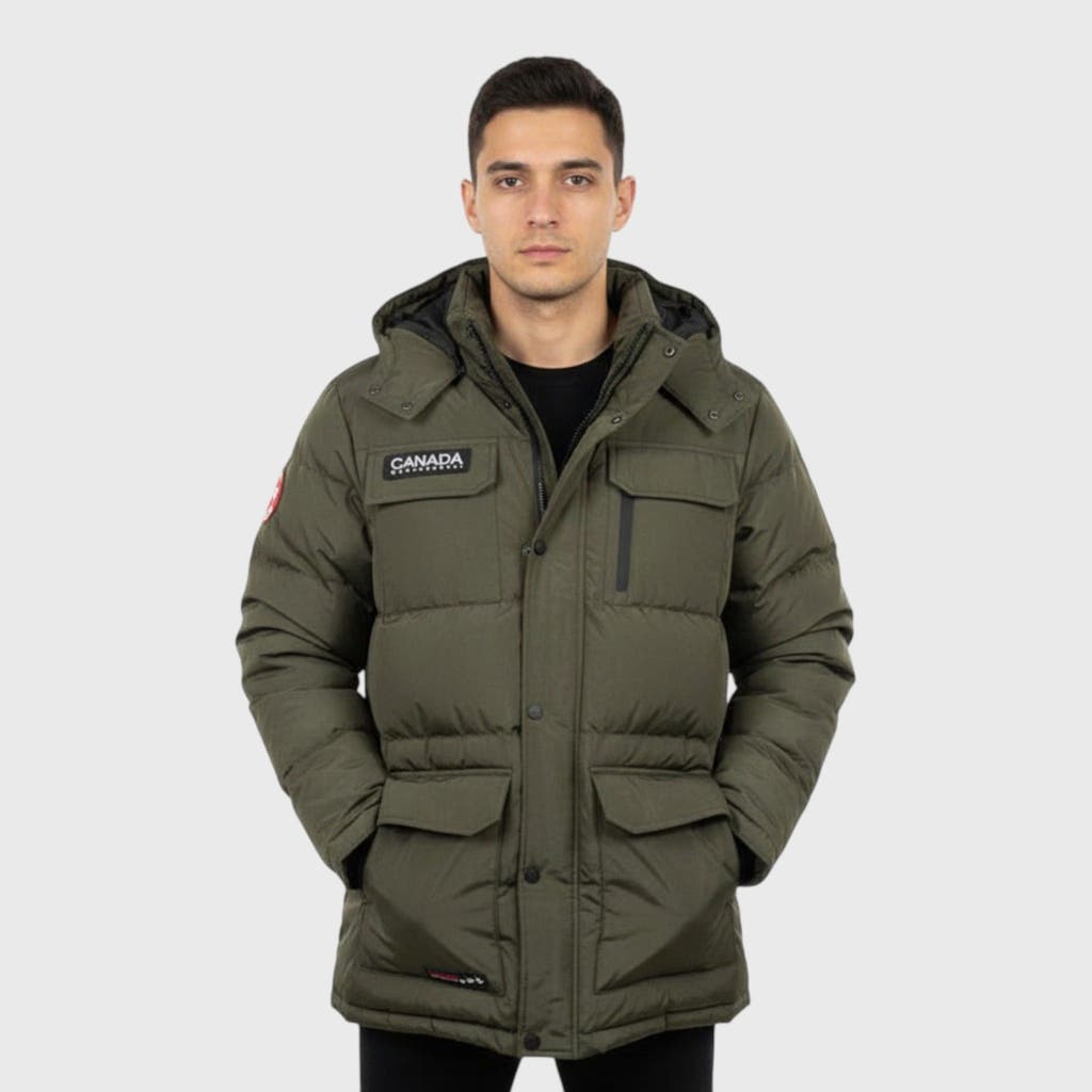 Canada Weather Gear Heavyweight Hooded Puffer Jacket In Gray