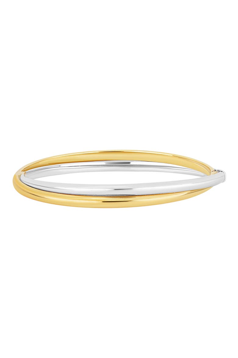 Two-Tone 14K Gold Bangle, Main, color, 14K WHITE YELLOW GOLD