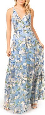 Dress the Population Ariyah Floral Sequin Gown