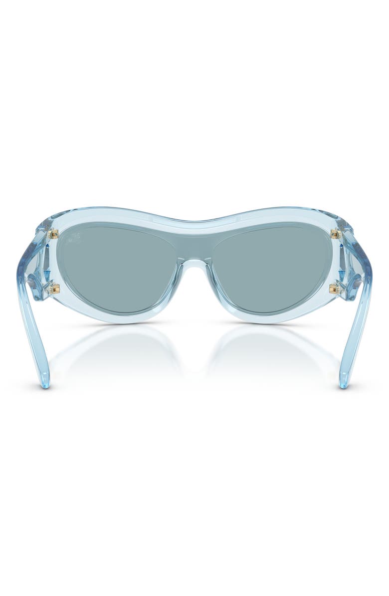 Burberry 138mm Irregular Shield Sunglasses, Alternate, color, Winter Sky / Blue