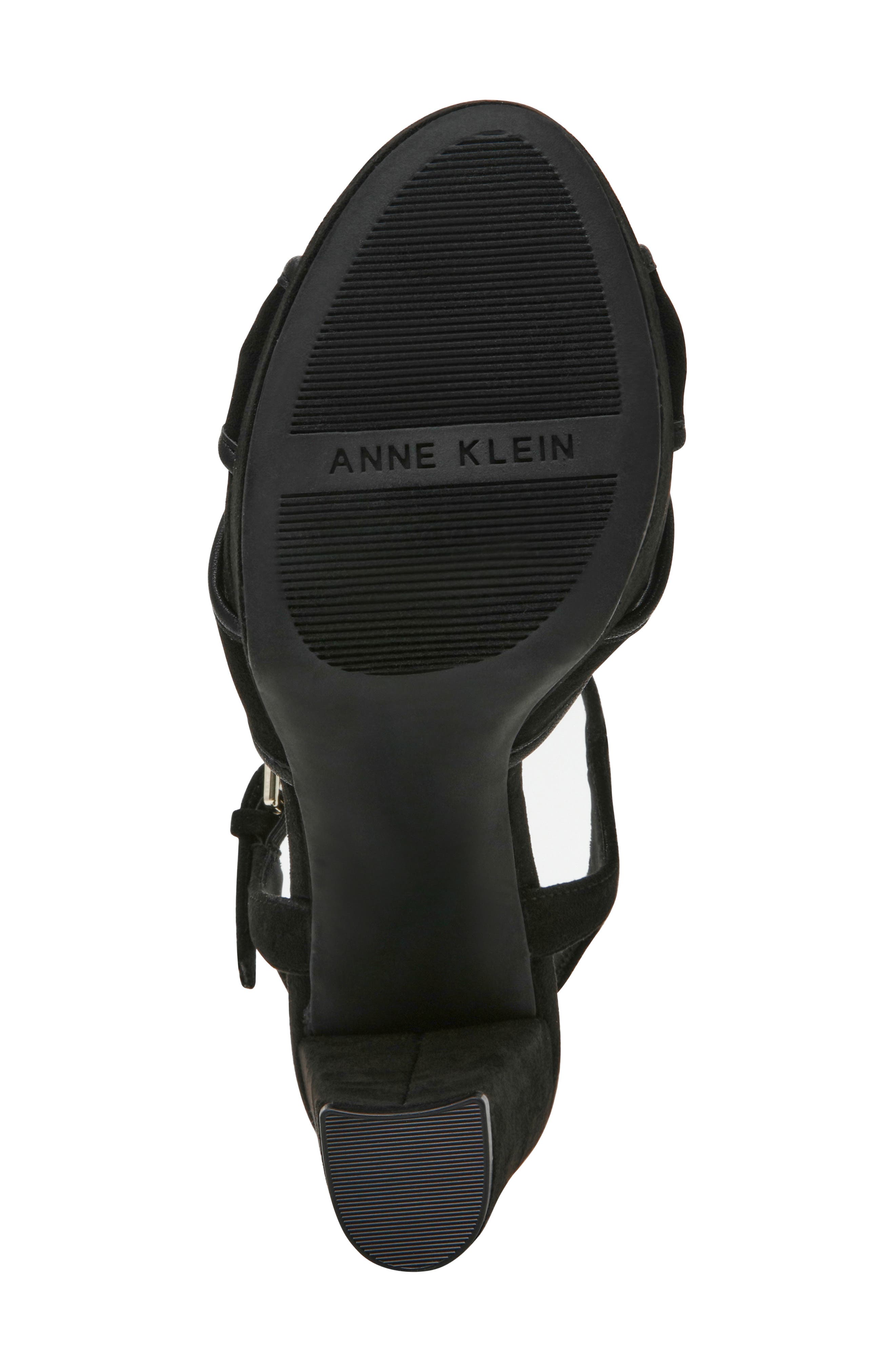 Anne Klein Verde Ankle Strap Platform Sandal, Alternate, color, Black Sued