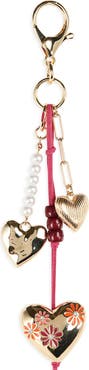 Leith Heart Flower Cluster Bag Charm