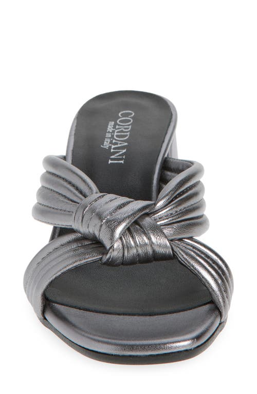 Cordani Imani Metallic Slide Sandal In Pewter