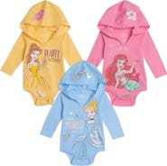 Disney Princess 3-Pack Hooded Bodysuits