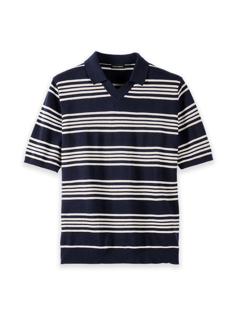 Cotton V-Neck Polo Short Sleeve