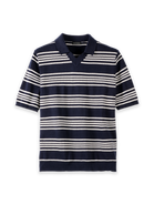 Paul Fredrick Cotton V-Neck Polo Short Sleeve