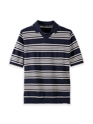 Paul Fredrick Cotton V-Neck Polo Short Sleeve
