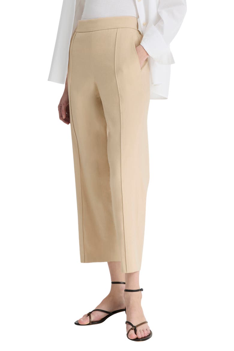 Grace Mid Rise Linen Blend Tapered Pull-On Pants, Main, color, PALE NUT