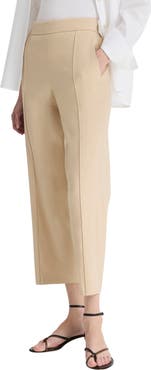 Vince Pintuck Linen Blend Tapered Trousers