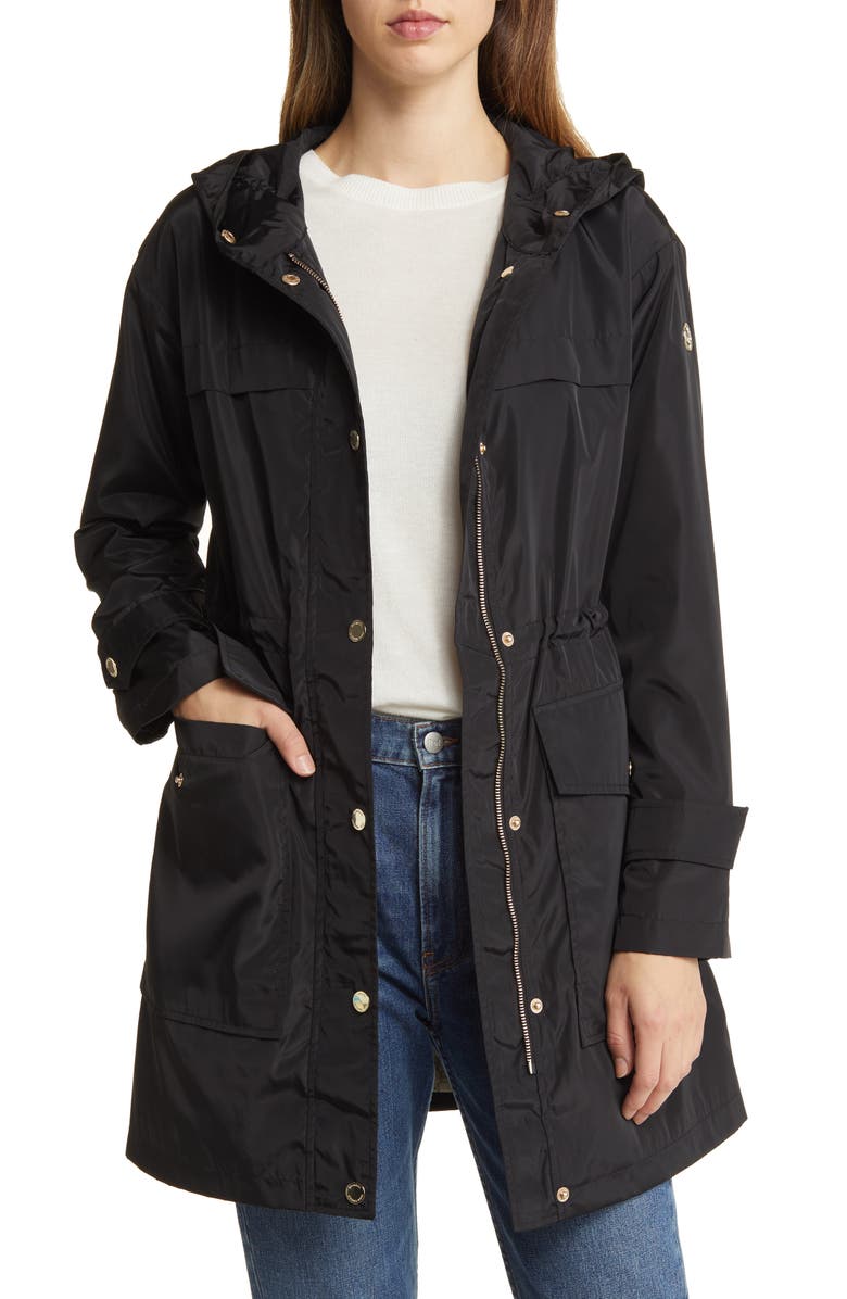 Michael Kors Snap Front Water Repellent Coat, Main, color,