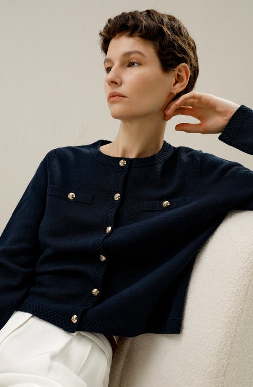 LILYSILK LILYSILK WOOL BUTTON-FRONT SWEATER LADY JACKET 