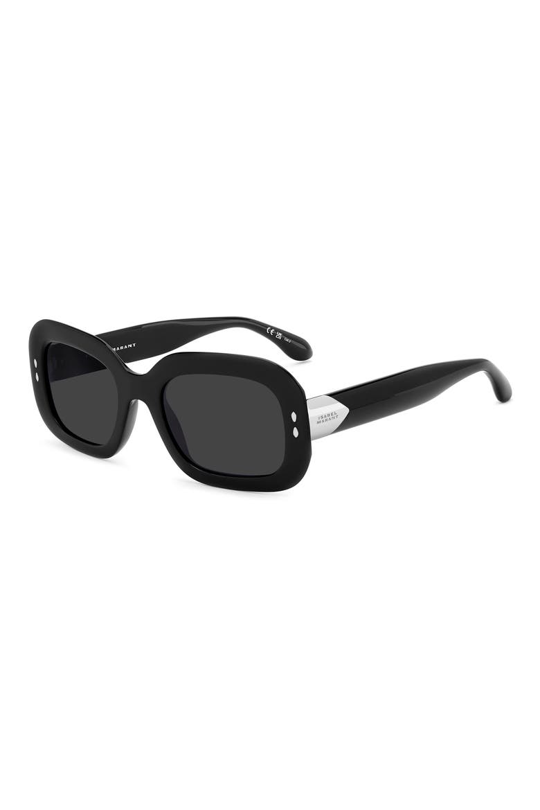 53mm Rectangular Sunglasses, Alternate, color, BLACK/ GREY