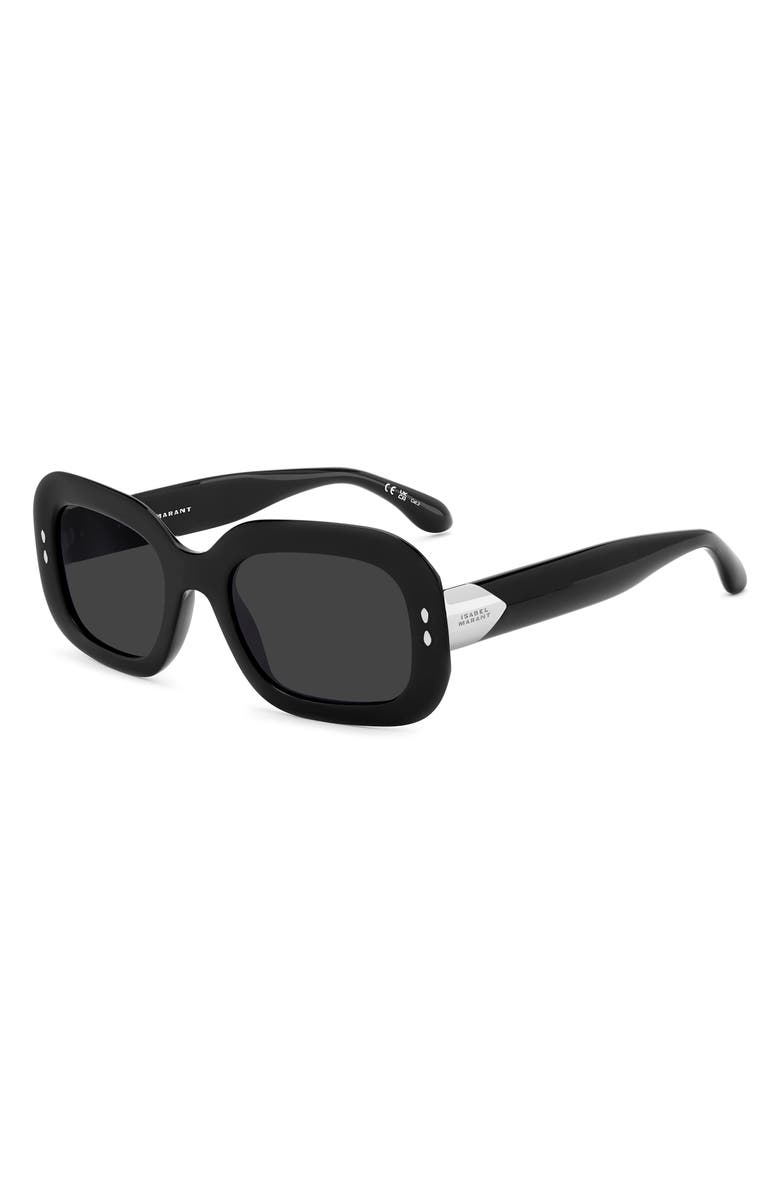 Isabel Marant 53mm Rectangular Sunglasses, Alternate, color, Black/ Grey