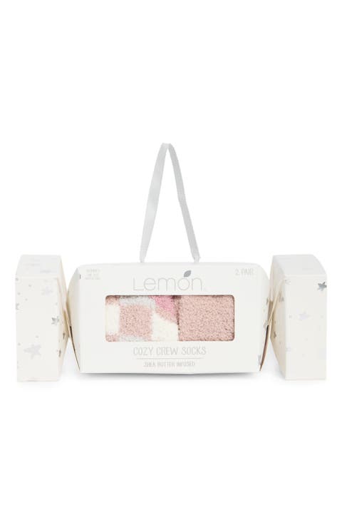 Assorted 2-Pack Shea Butter Infused Crew Socks