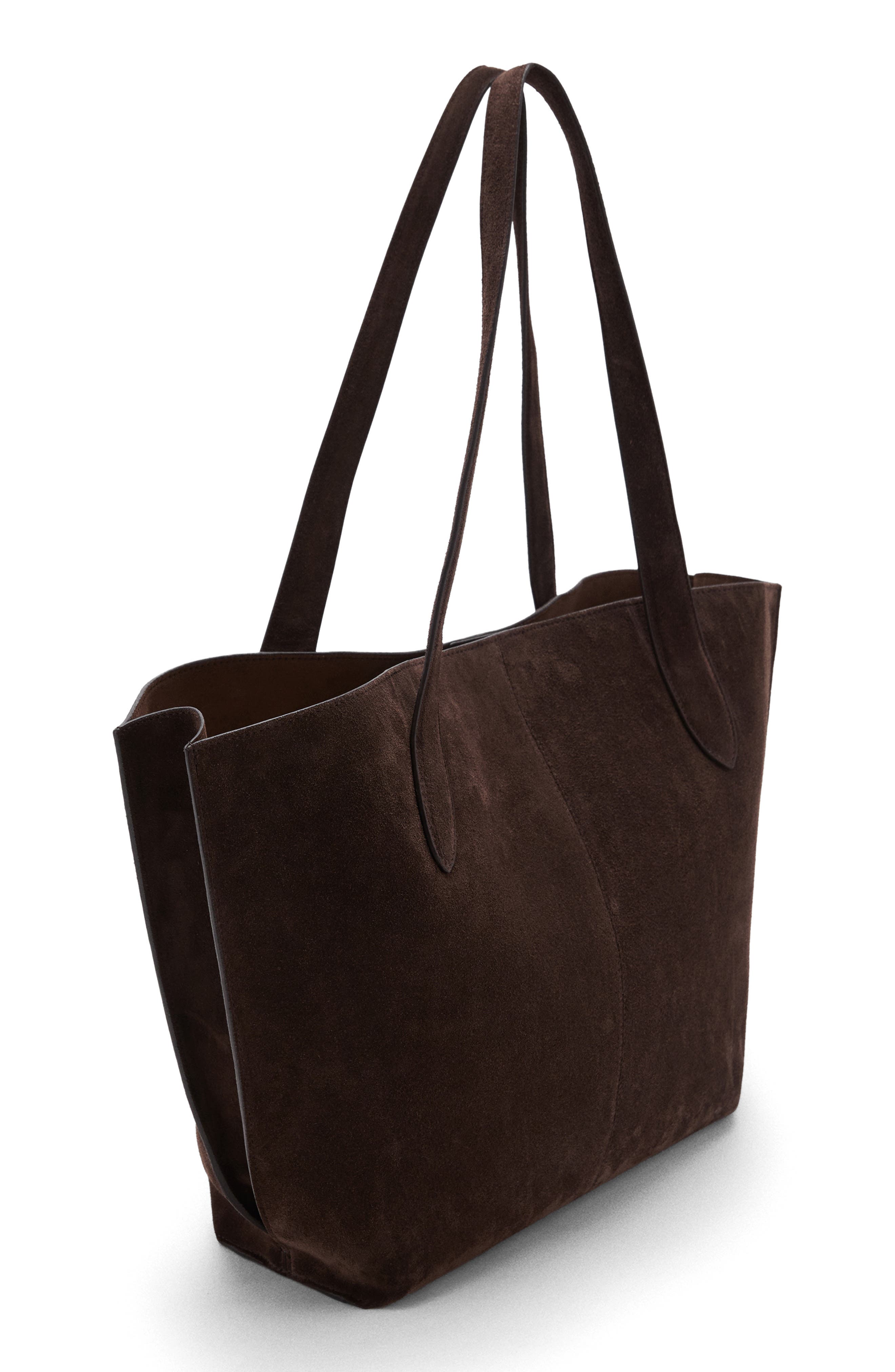 MANGO Suede Shopper Bag, Alternate, color, 