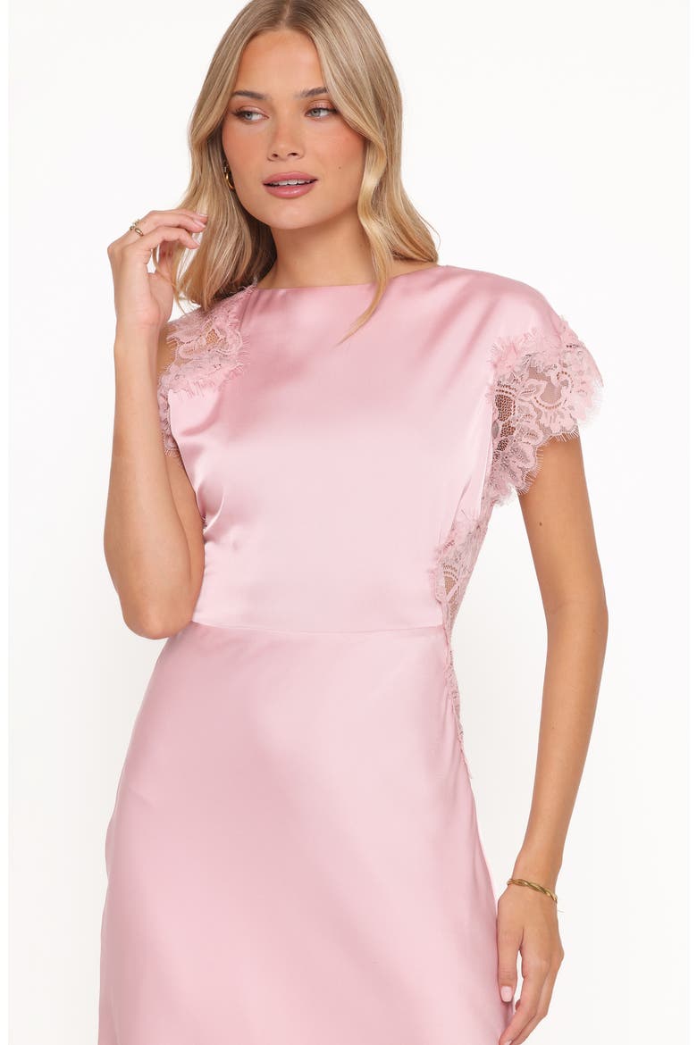 Jenelle Satin Cocktail Dress, Alternate, color, PALE PINK